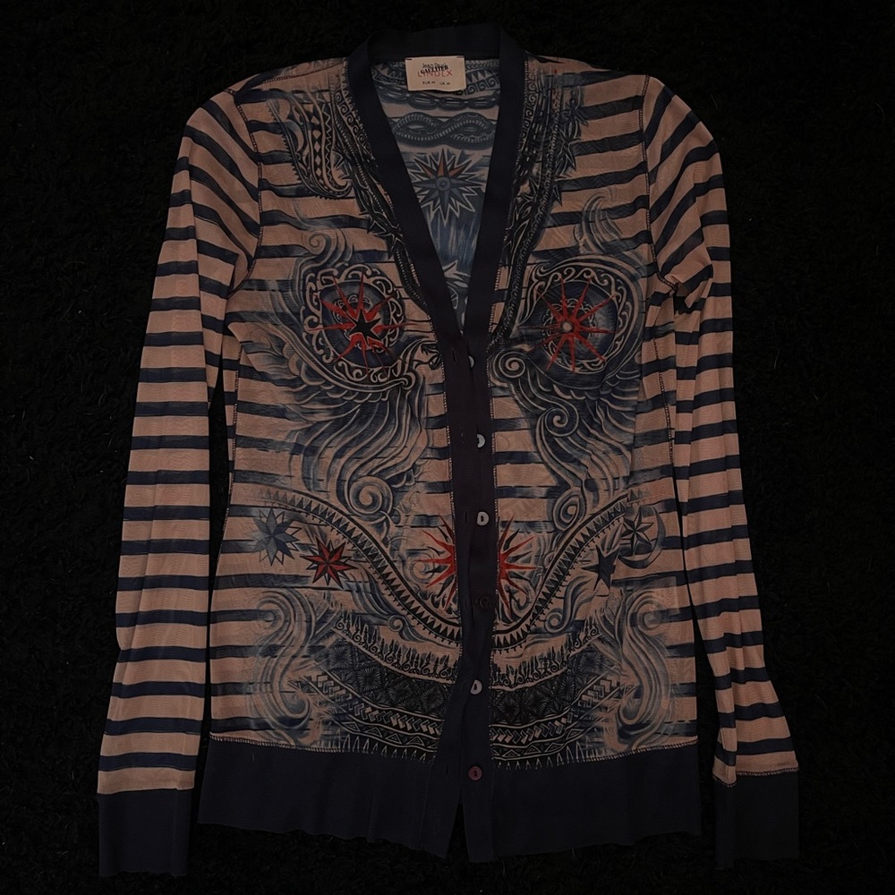 Jean Paul Gaultier tattoo mesh top